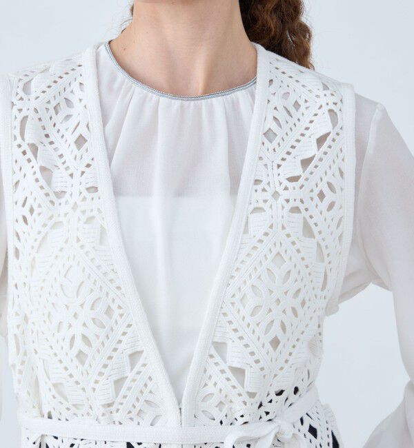 Ballsey「ダイヤモチーフエンブロイダリー ロングジレ」|ベスト・ジレ|