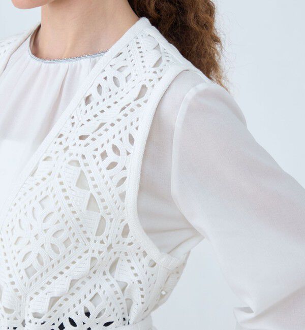 Ballsey「ダイヤモチーフエンブロイダリー ロングジレ」|ベスト・ジレ|