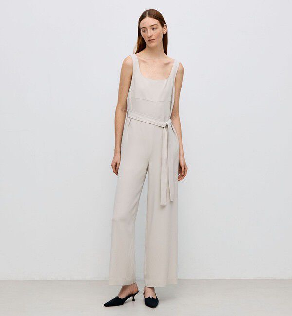 BACCA「ジョーゼットサテン ベルテッドジャンプスーツ」|オールインワン|