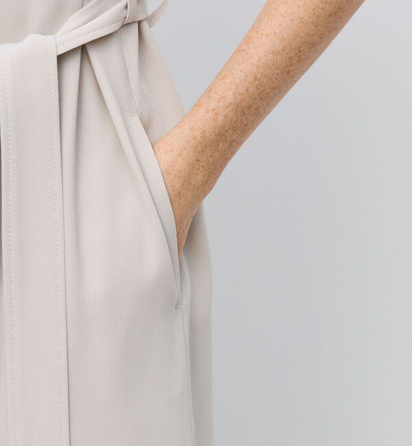 BACCA「ジョーゼットサテン ベルテッドジャンプスーツ」|オールインワン|