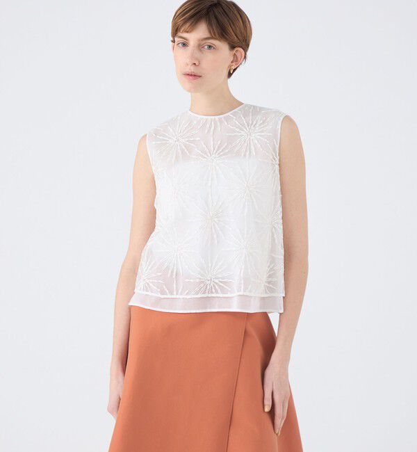 TOMORROWLAND collection「ミッシェルエンブロイダリー ノースリーブブラウス」|シャツ・ブラウス|
