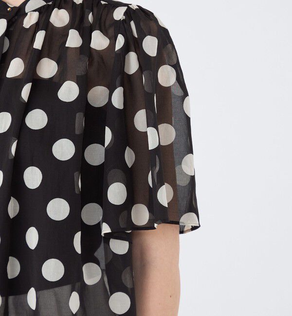 TOMORROWLAND collection「コインドットプリント フレアーベルスリーブブラウス」|シャツ・ブラウス|