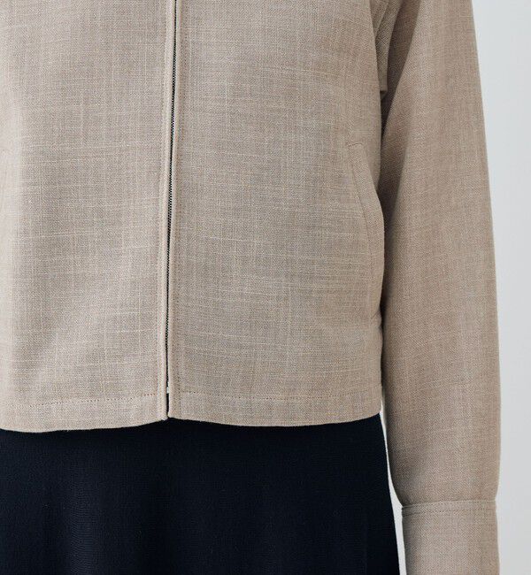 GALERIE VIE「リネンテクスチャー ジップアップジャケット」|ブルゾン・スタジャン|