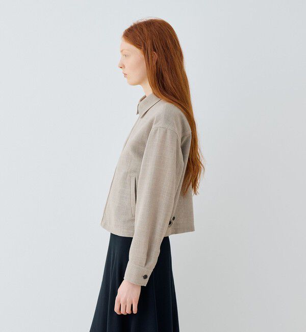 GALERIE VIE「リネンテクスチャー ジップアップジャケット」|ブルゾン・スタジャン|