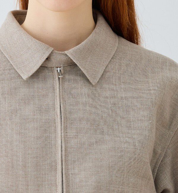 GALERIE VIE「リネンテクスチャー ジップアップジャケット」|ブルゾン・スタジャン|