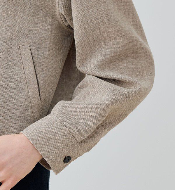 GALERIE VIE「リネンテクスチャー ジップアップジャケット」|ブルゾン・スタジャン|