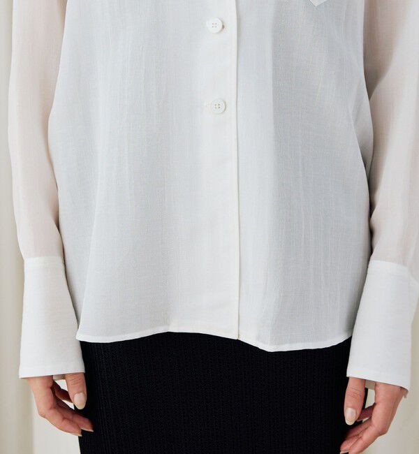 DES PRES「キュプラコットンストライプ シャツジャケット」|テーラードジャケット|