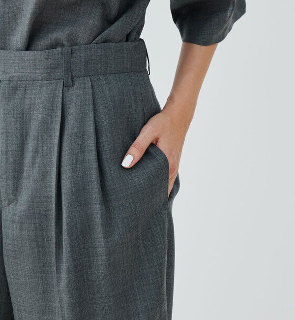 GALERIE VIE「エアリークレープ ツータックパンツ」|スラックス|