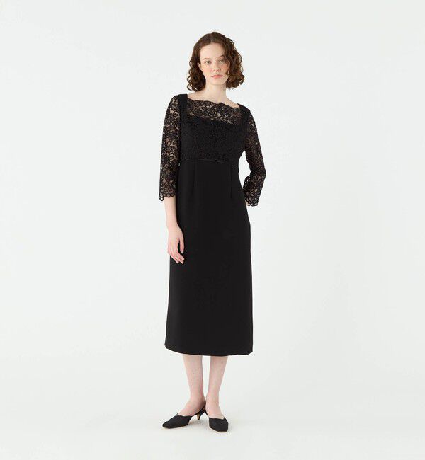 Ballsey「レースコンビ スクエアネックワンピース」|ドレス|