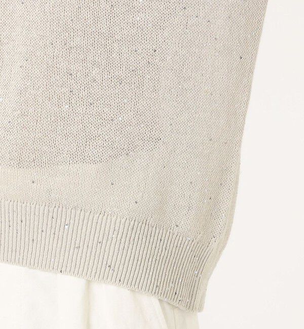 GALERIE VIE「リネンコットンスパンコール Vネックプルオーバー」|ニット・セーター|