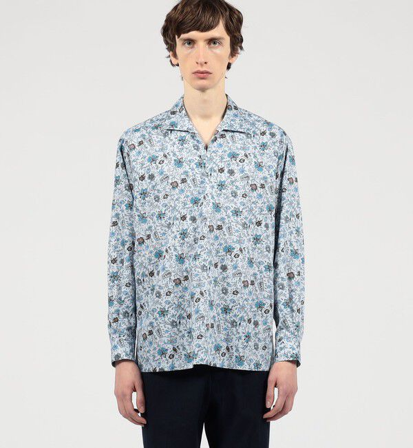 TOMORROWLAND MENS「コットンシルク フラワープリント プルオーバーシャツ」|シャツ・ブラウス|