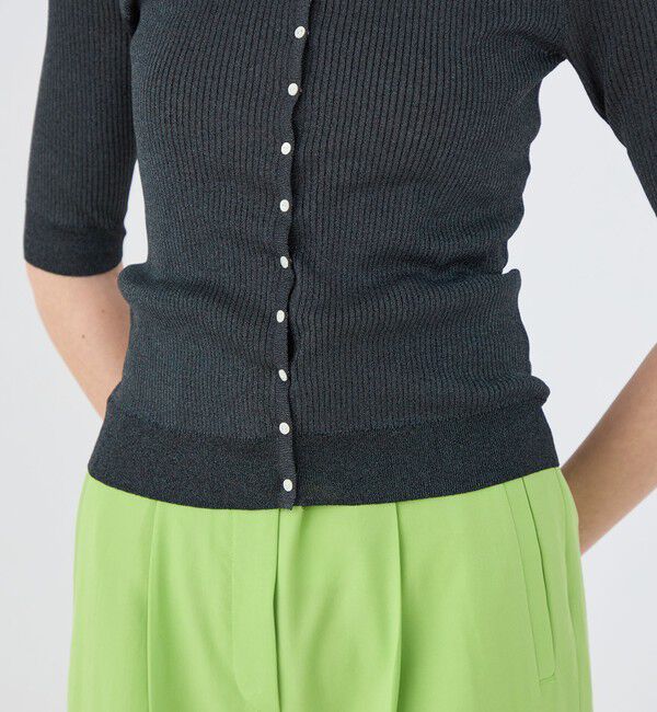 Ballsey「マーセライズドコットン クルーネックカーディガン」|カーディガン|