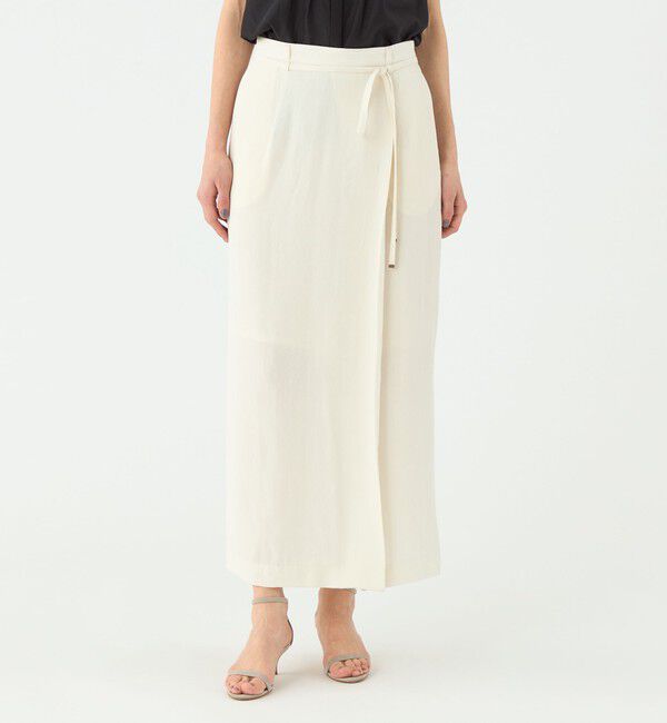 TOMORROWLAND collection「レーヨンリネンオックス サイドスリットスカート」|タイト|