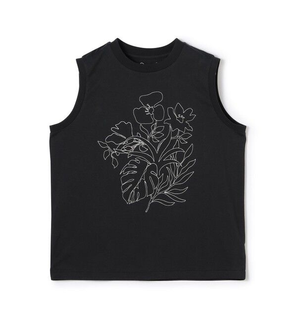 MACPHEE「ボタニカルエンブロイダリー ノースリーブプルオーバー」|タンクトップ|19 ブラック