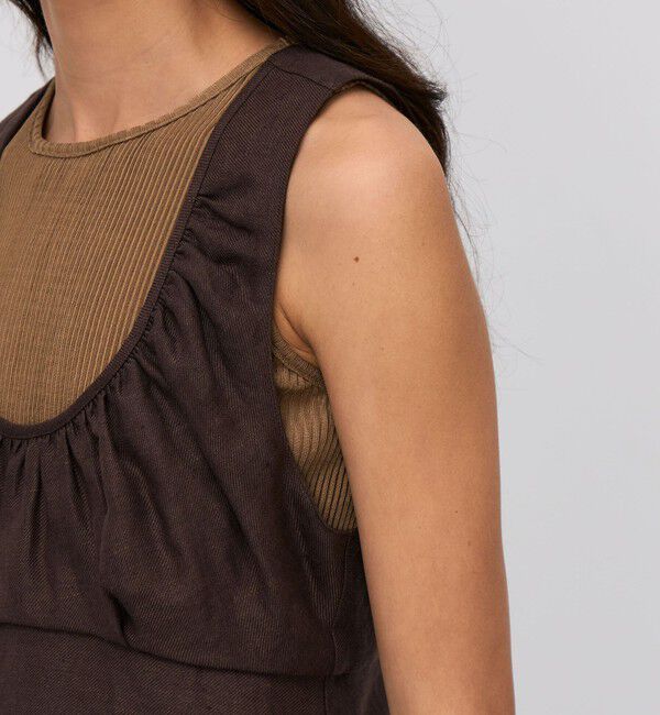 BACCA「リネンツイル バッククロスタンクトップ」|シャツ・ブラウス|