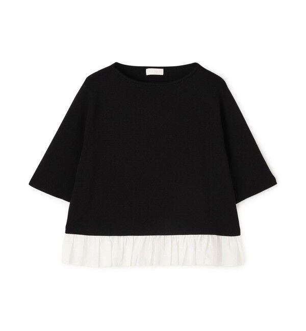 Ballsey「マテリアルコンビ ペプラムプルオーバー」|ニット・セーター|17 ブラック