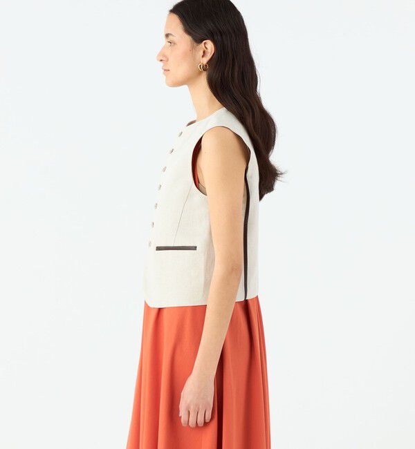 MACPHEE「タイニーヘリンボーン コンパクトジレ」|ベスト・ジレ|