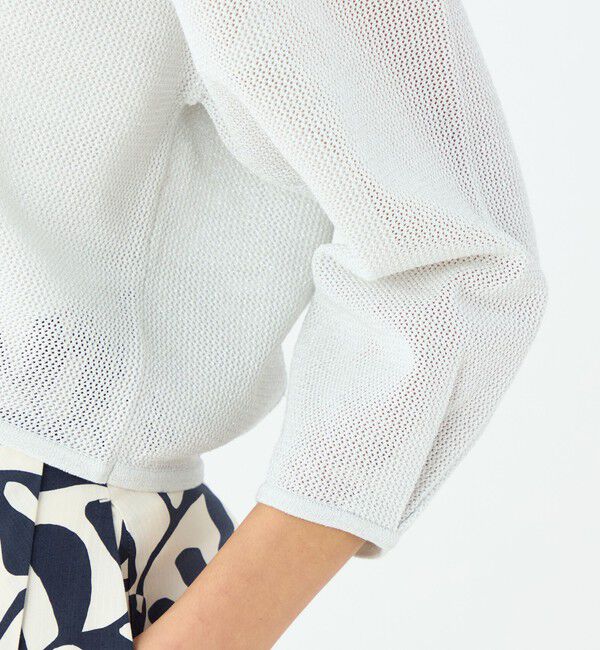 MACPHEE「コットンメッシュ Vネックカーディガン」|カーディガン|