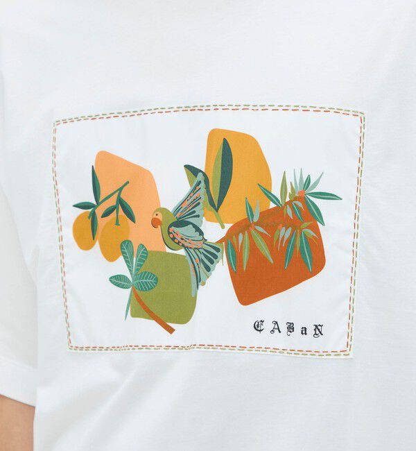 CABaN「CABaN スビンコットン BIRDプリントTシャツ」|Tシャツ・カットソー|