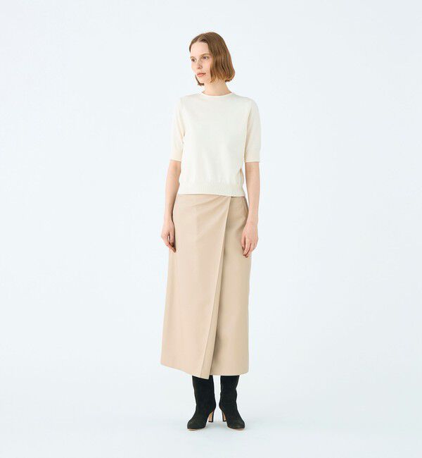 Ballsey「パールコンビ バックシャンハーフスリーブプルオーバー」|ニット・セーター|