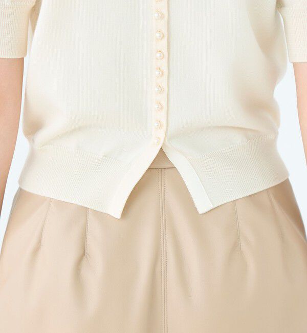 Ballsey「パールコンビ バックシャンハーフスリーブプルオーバー」|ニット・セーター|