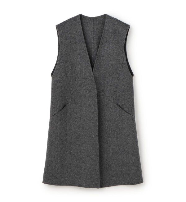 TOMORROWLAND collection「スーパーダブルフェイス Vカラージレ」|ベスト・ジレ|17 チャコールグレー