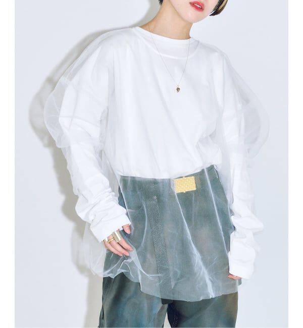  「《予約》[THE MOOD]チュール ロングTシャツ」|Tシャツ・カットソー|ホワイト