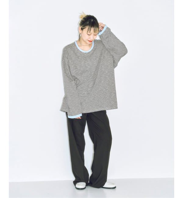  「《予約》[THE MOOD]スラブボーダーロングTシャツ」|Tシャツ・カットソー|