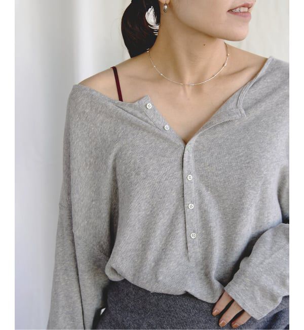 EMILYWEEK「Foggyコットン2WAYプルオーバー」|Tシャツ・カットソー|グレーA