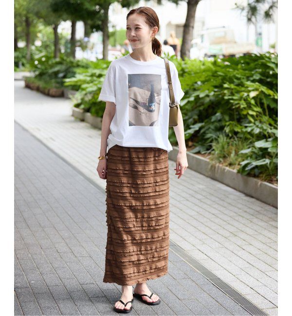 SLOBE IENA「《追加2》フリルカットソータイトスカート」|スカート|