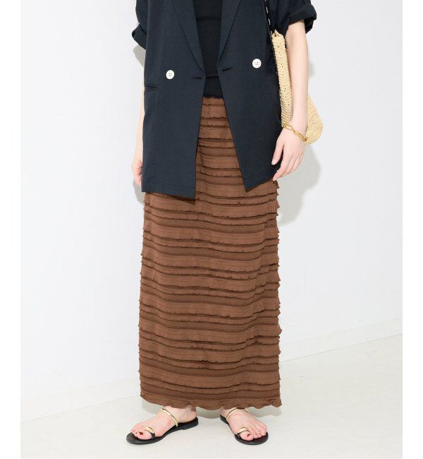 SLOBE IENA「《追加2》フリルカットソータイトスカート」|スカート|