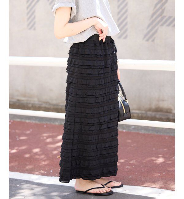 SLOBE IENA「《追加2》フリルカットソータイトスカート」|スカート|