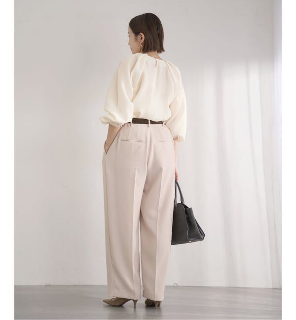 IENA「&NAVY オーガンジージャガードタックブラウス」|シャツ・ブラウス|