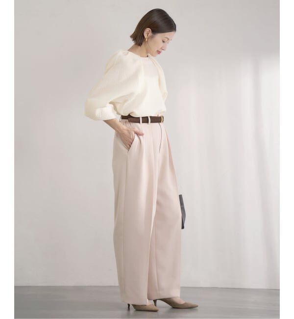 IENA「&NAVY オーガンジージャガードタックブラウス」|シャツ・ブラウス|