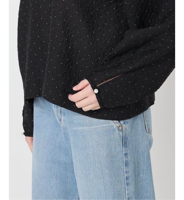 IENA「&NAVY オーガンジージャガードタックブラウス」|シャツ・ブラウス|