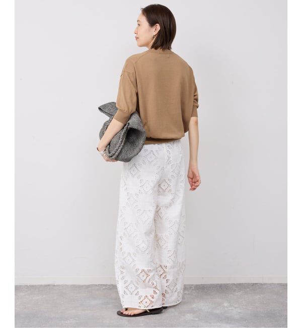 SLOBE IENA「《シリーズあり/予約》コットンキュプラハーフスリーブプルオーバー」|ニット・セーター|