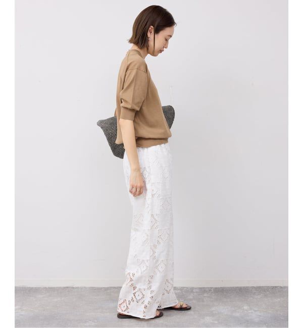 SLOBE IENA「《シリーズあり/予約》コットンキュプラハーフスリーブプルオーバー」|ニット・セーター|