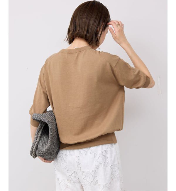 SLOBE IENA「《シリーズあり/予約》コットンキュプラハーフスリーブプルオーバー」|ニット・セーター|