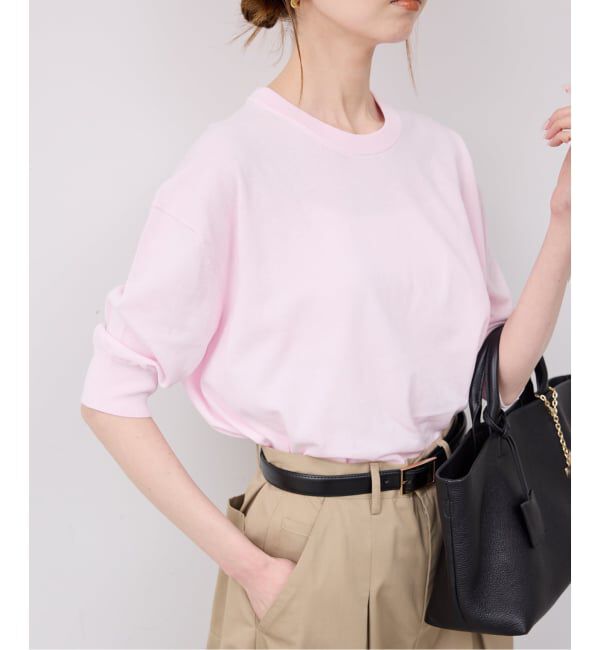 SLOBE IENA「《シリーズあり/予約》コットンキュプラハーフスリーブプルオーバー」|ニット・セーター|