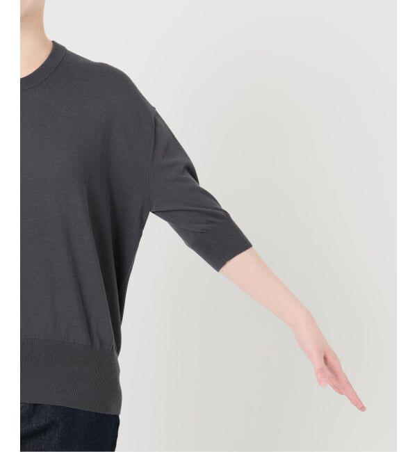 SLOBE IENA「《シリーズあり/予約》コットンキュプラハーフスリーブプルオーバー」|ニット・セーター|