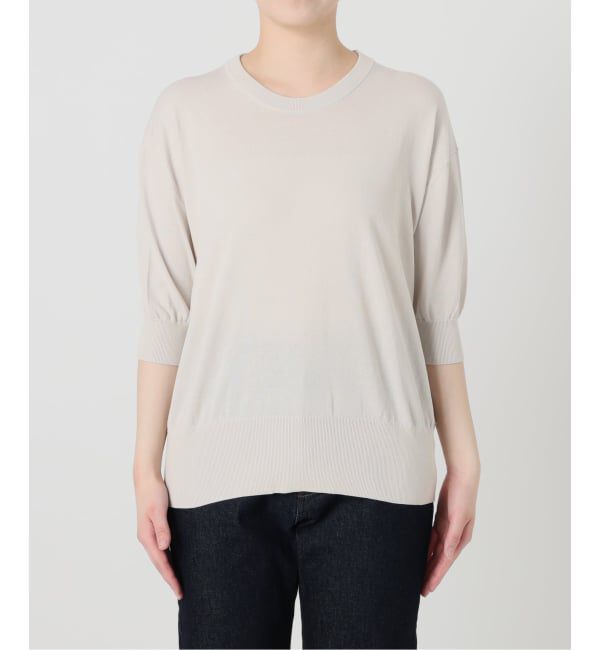 SLOBE IENA「《シリーズあり/予約》コットンキュプラハーフスリーブプルオーバー」|ニット・セーター|