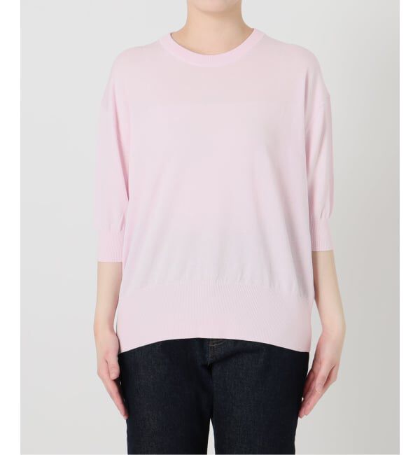 SLOBE IENA「《シリーズあり/予約》コットンキュプラハーフスリーブプルオーバー」|ニット・セーター|