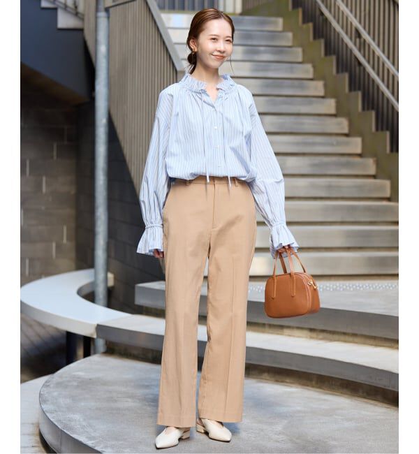 SLOBE IENA「《34・40サイズWEB限定展開/シリーズあり/予約》リネンmixストレッチパンツ」|その他|