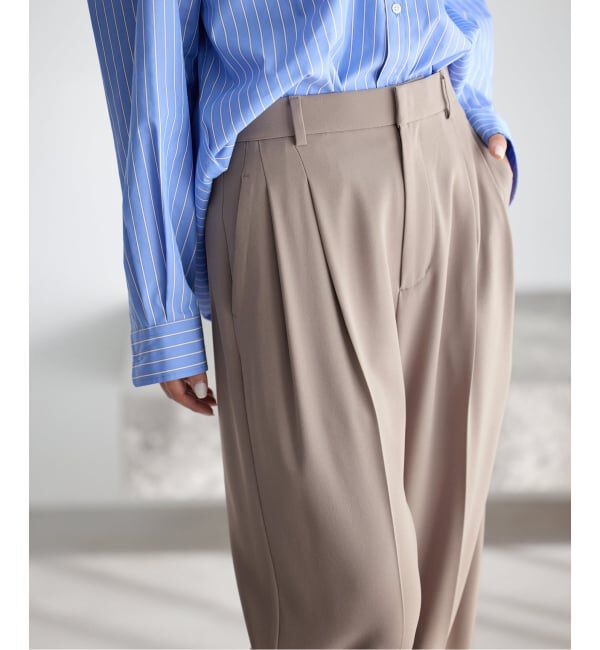 IENA「《追加予約》ウォッシャブル ジョーゼットスラックス」|スラックス|