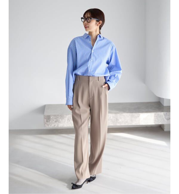 IENA「《追加予約》ウォッシャブル ジョーゼットスラックス」|スラックス|