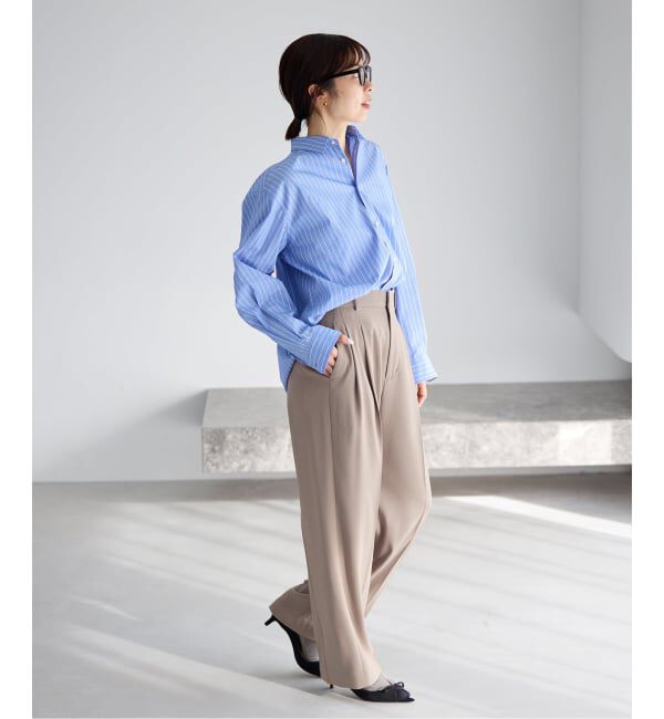 IENA「《追加予約》ウォッシャブル ジョーゼットスラックス」|スラックス|