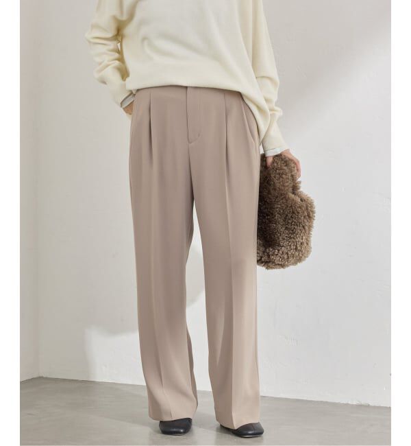 IENA「《追加予約》ウォッシャブル ジョーゼットスラックス」|スラックス|