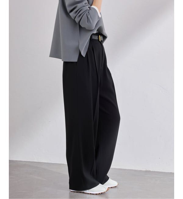 IENA「《追加予約》ウォッシャブル ジョーゼットスラックス」|スラックス|