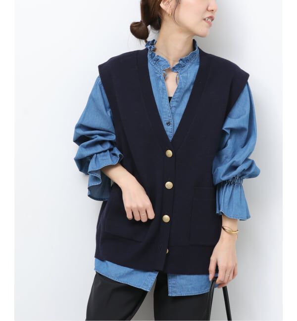 JOURNAL STANDARD relume「コットンカシミヤミックスダブルニットベスト」|ベスト・ジレ|ネイビー