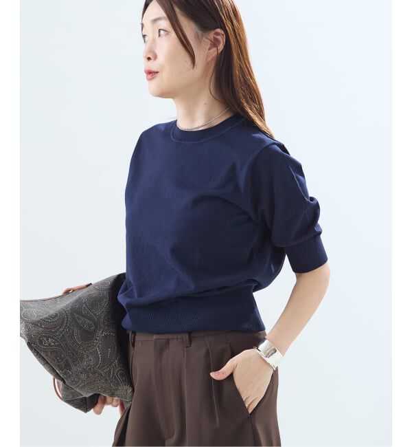 journal standard L'essage「《予約》コットンハーフスリーブプルオーバー」|ニット・セーター|